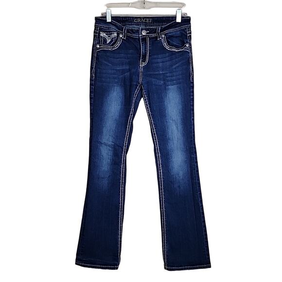 Grace in LA Embroidered Jeans - Picture 2 of 5